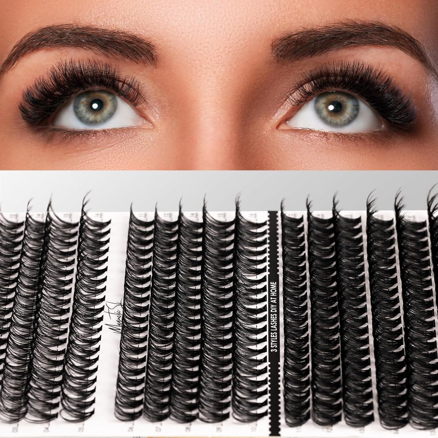 DIY Lash Extensions Kit 320pcs Individual Lashes Clusters 30D 40D 60D D Curl Eyelash Extension Kit with Applicator and Lash Bond&Seal, Lash Remover For False Eyelash Mix 11-20mm (30D+40D+60D KIT)