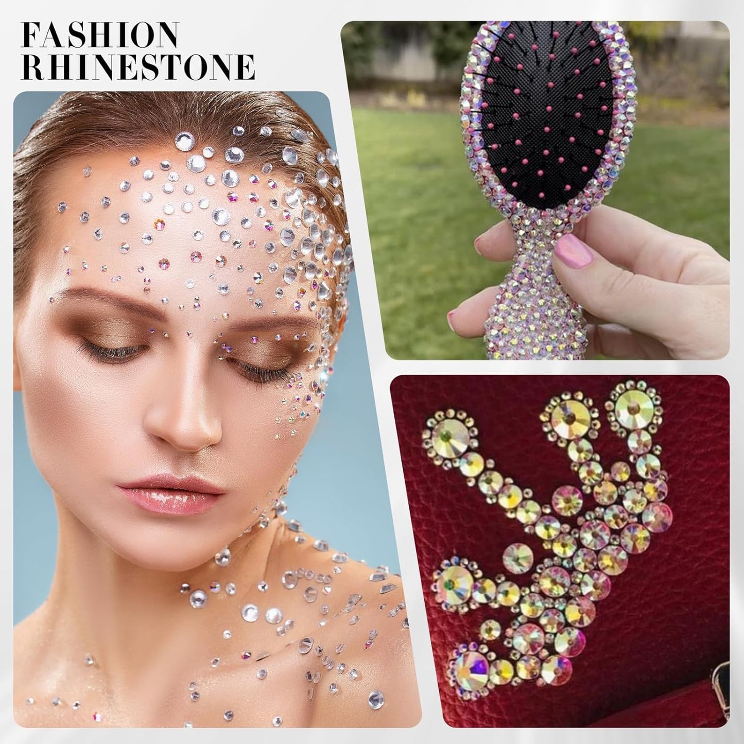 Novani 72pcs Crystal AB Rhinestones Flat Back Round Rhinestone Style 2088 Sparkly Crystal Gemstones for Nail Art and Crafting,SS40(8.3-8.6mm