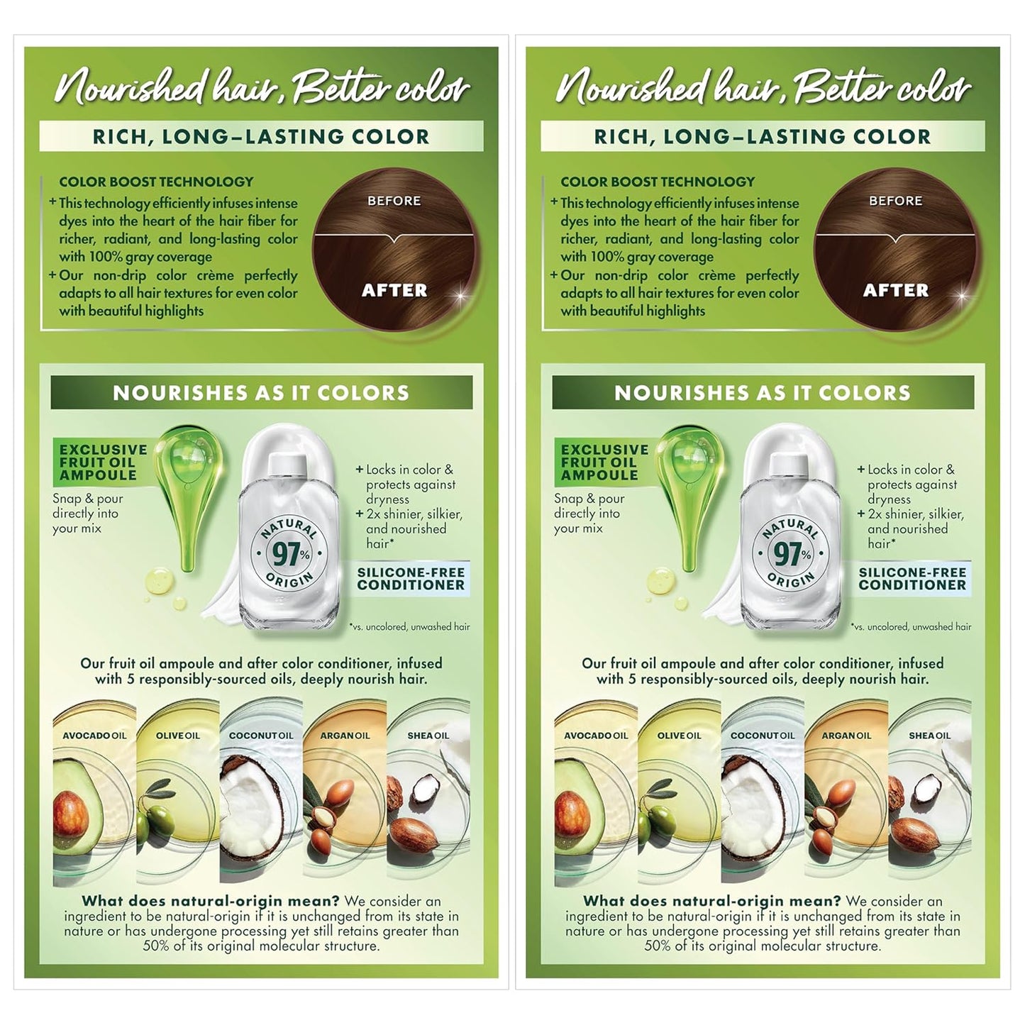 Garnier Hair Color Nutrisse Nourishing Creme, 53 Medium Golden Brown (Chestnut) Permanent Hair Dye, 2 Count (Packaging May Vary)