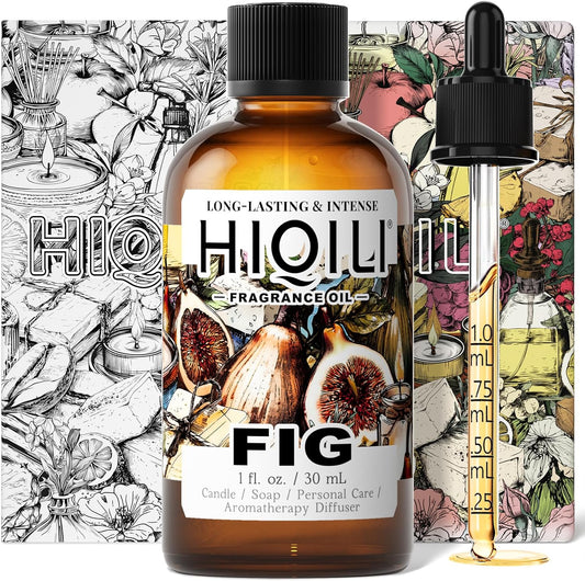 HIQILI Fig Fragrance Oil for Hotel Scent Diffuser, Candle & Soap Making Kit, Add to Skin Care, Bath & Body Products - 1 Fl Oz