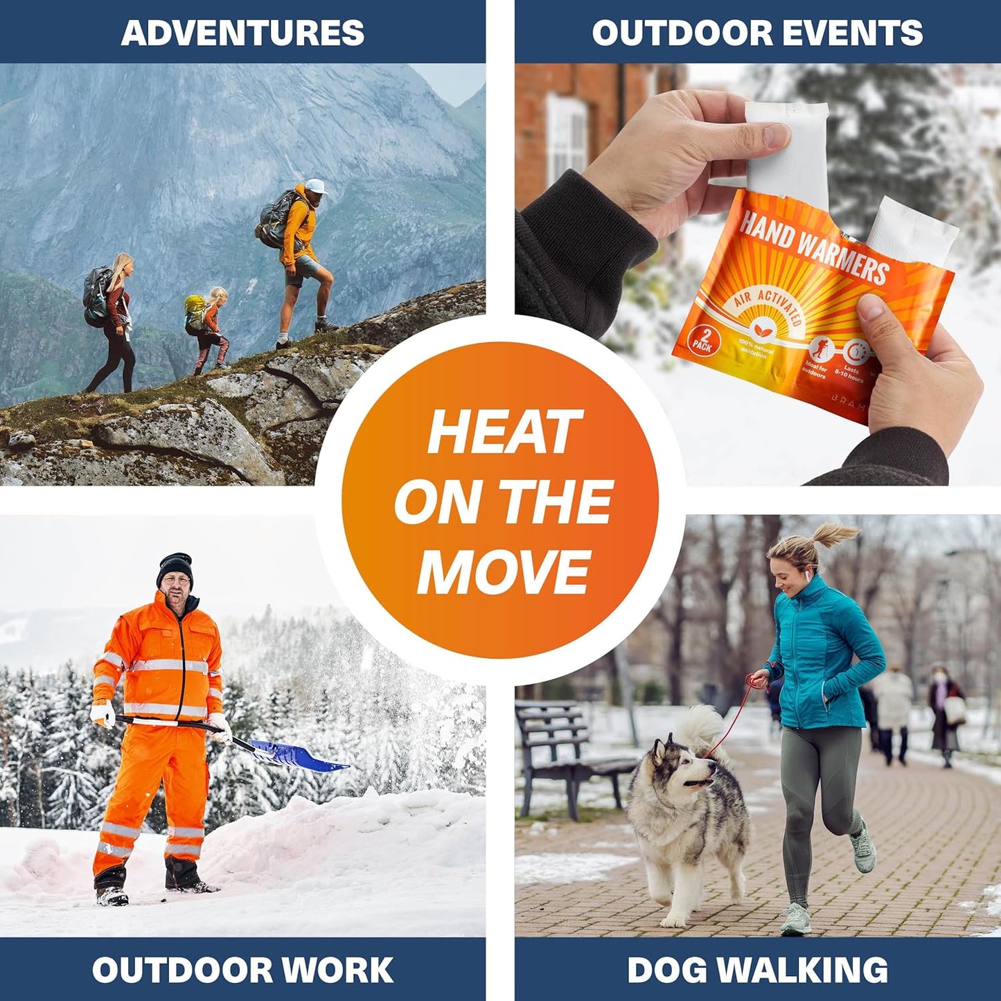 Bramble Hand Warmers Disposable Value Pack (2 Warmers per Pack) Pocket Warmers for Hiking, Outdoor Activities, Skiing - up to 10 Hours of Heat