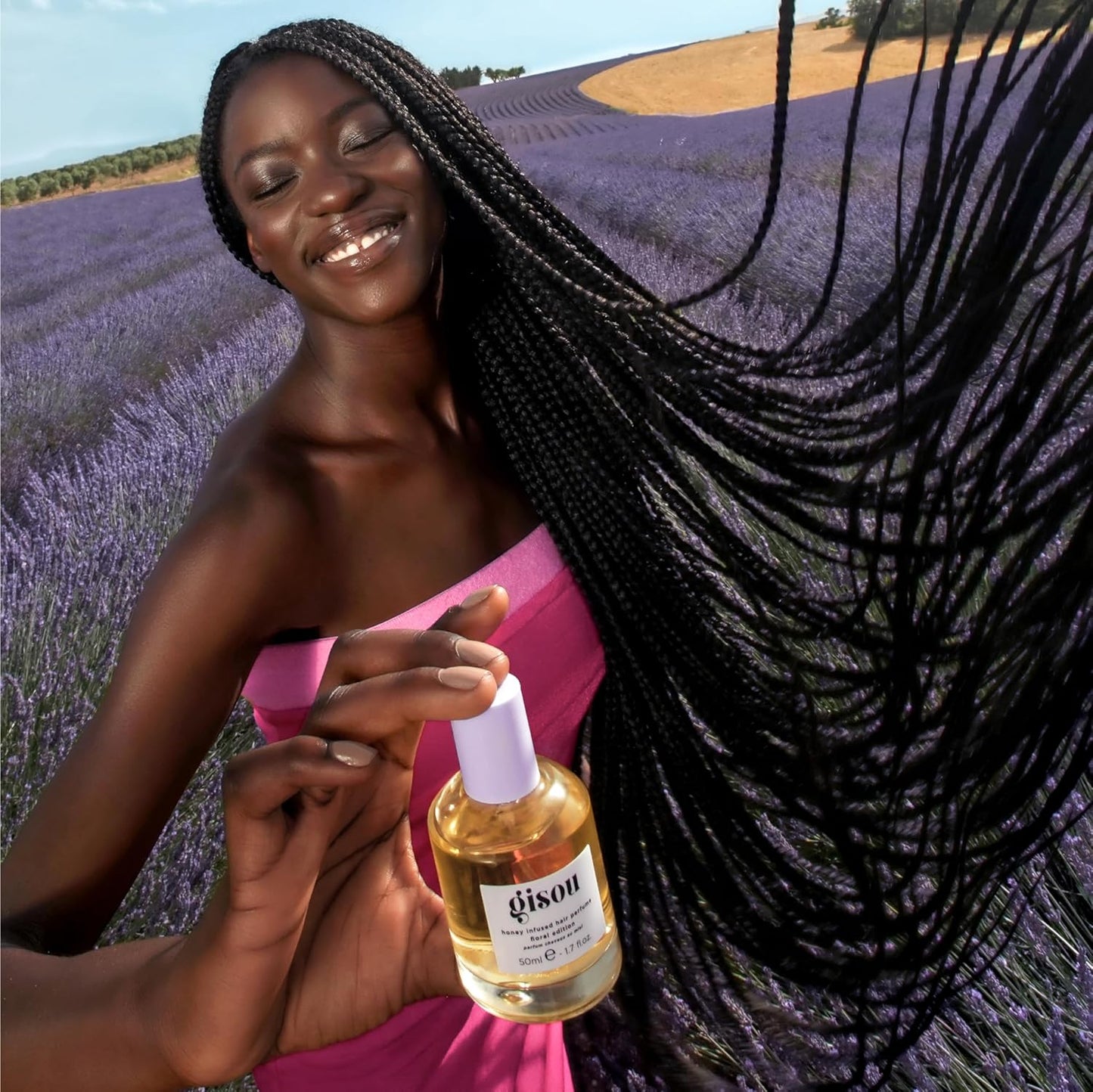 Gisou Honey Infused Hair Perfume Floral Edition - Lavender Berry, A Warm and Luxurious Fragrance with an Earthy and Indulgent Scent, Nourishing and Hydrating Hair Shine Spray (1.7 fl oz)
