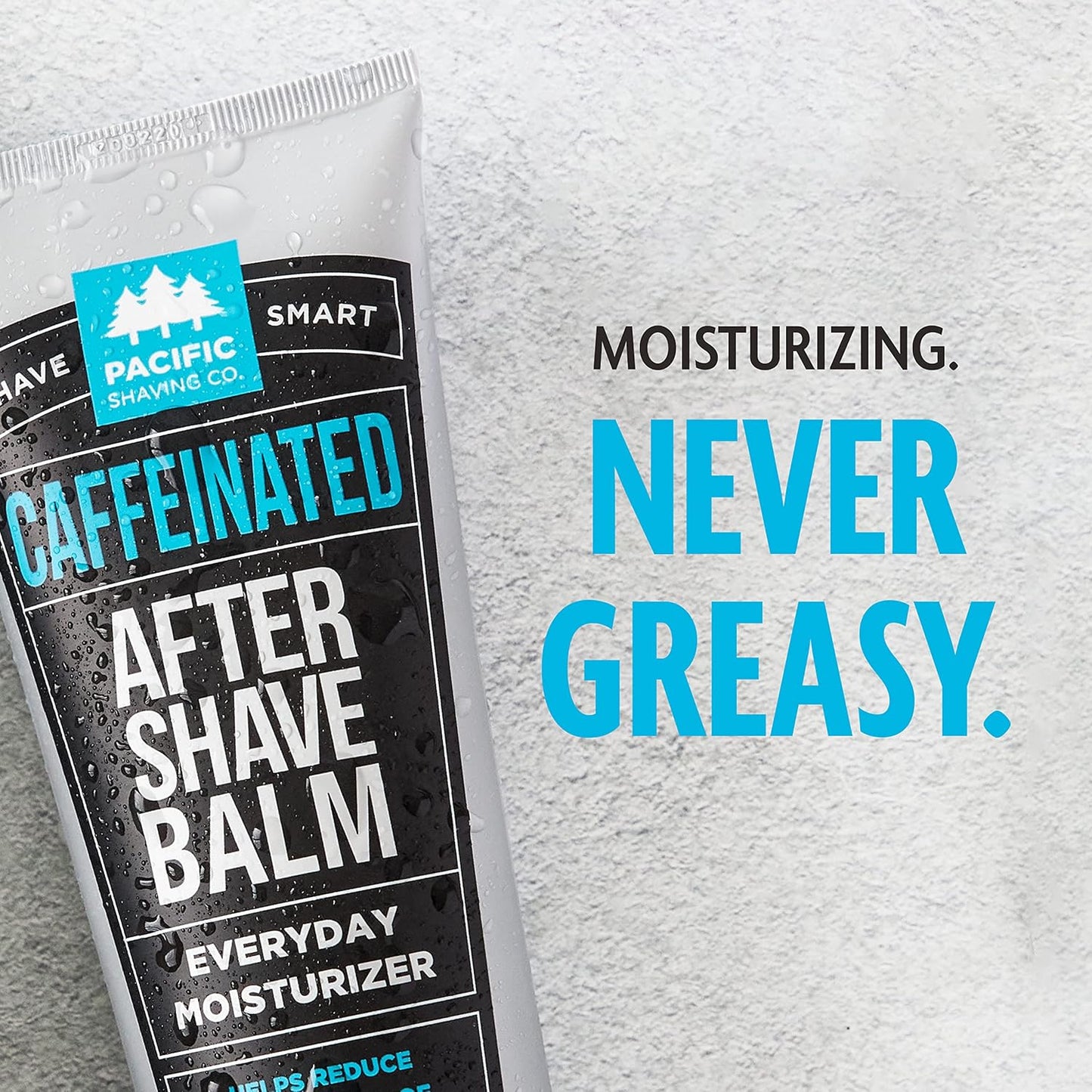 Pacific Shaving Company Caffeinated Aftershave, Men's Grooming Product - Antioxidant Daily Face Lotion + After Shave - Soothing Aloe & Spearmint Post Shave Balm for Sensitive Skin (7 Oz, 2 Pack)
