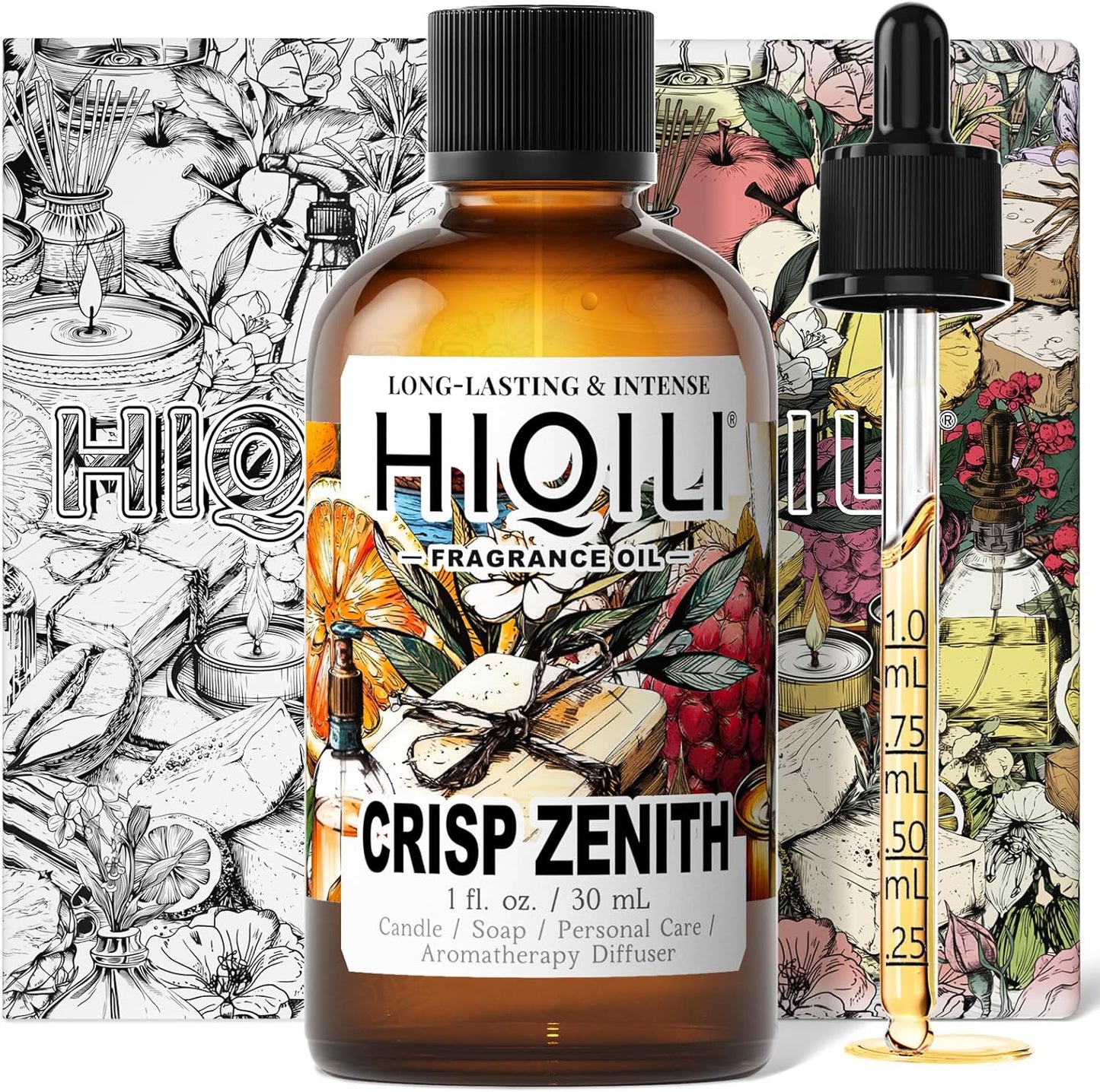 HIQILI Crisp Zenith Fragrance Oil for Diffuser, Inspired by P.RAL.Lau-ren Rd.Wht & Blu, Candle & Soap Making, Refreshing Scent for Air Freshener, Long-Lasting Aroma- 1fl oz