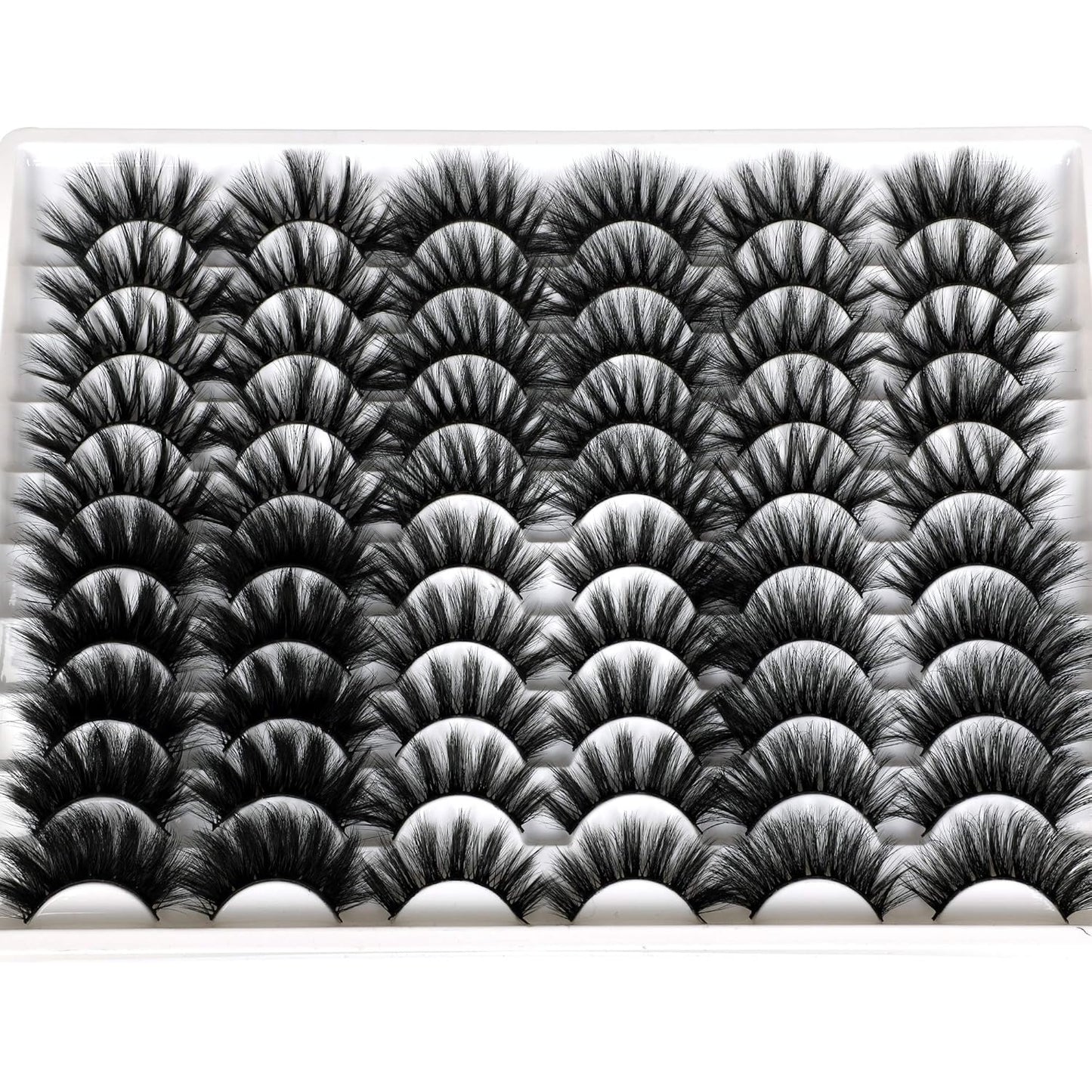 30 Pairs 20MM False Eyelashes Wholesale 6 Styles Mixed Lashes 8D Fluffier Volume Dramatic Faux Mink Eyelashes Thick Full Strip Lashes Pack