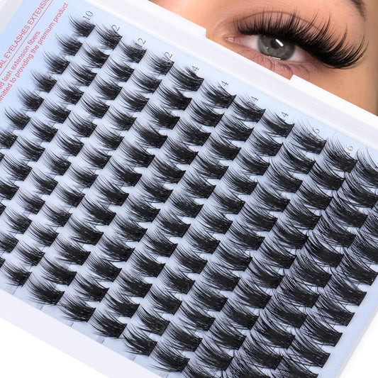 Pawotence Fairy Lash Clusters Manga Eyelash Clusters 10-18mm Wispy Lashes Cluster Eyelash Extensions 144pcs Anime Individual Cluster Lashes Wispy