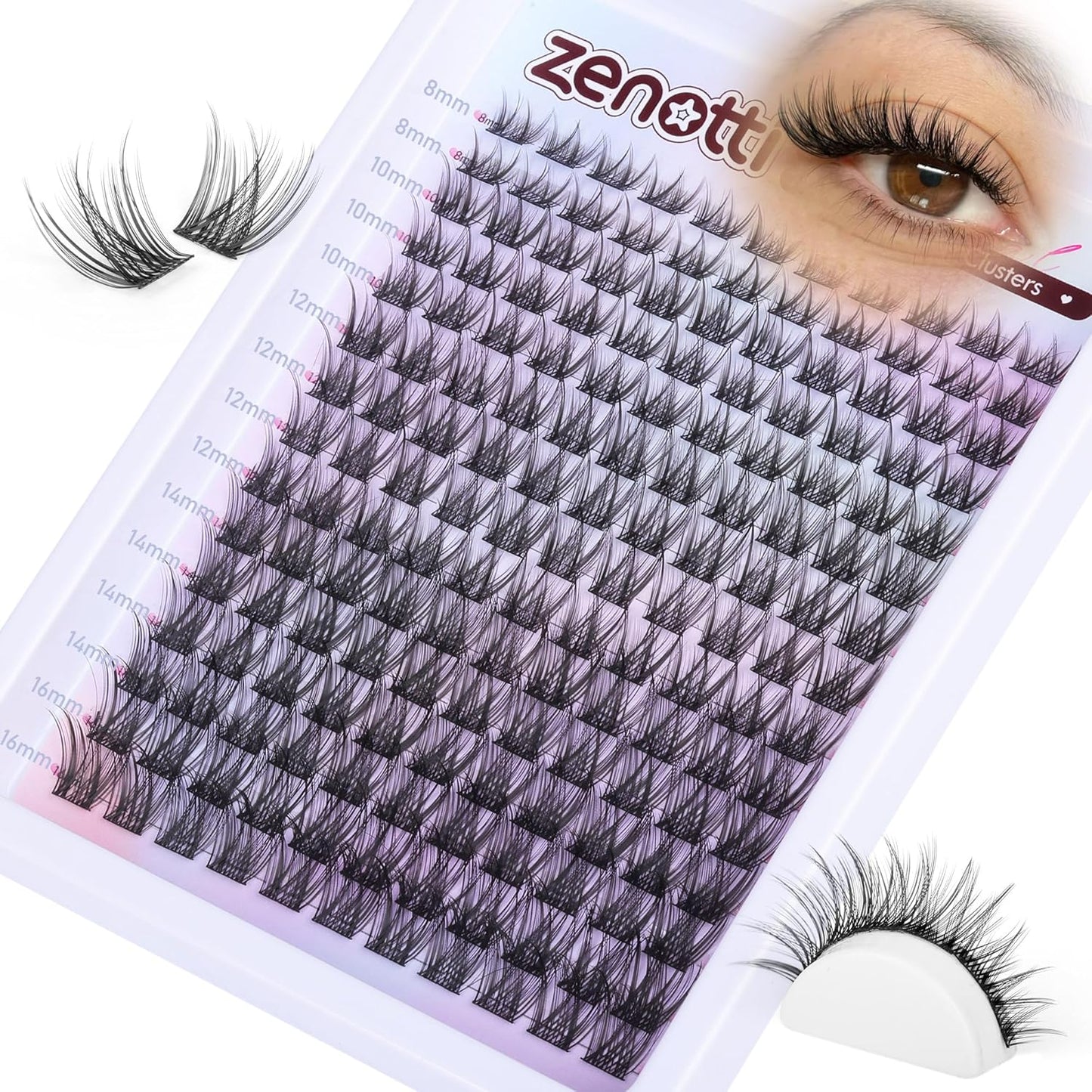 Wispy Lash Clusters Natural Eyelash Extensions Pestañas Postizas Naturales C Curly Individual Lashes 8-16mm DIY Lash Extension by zenotti