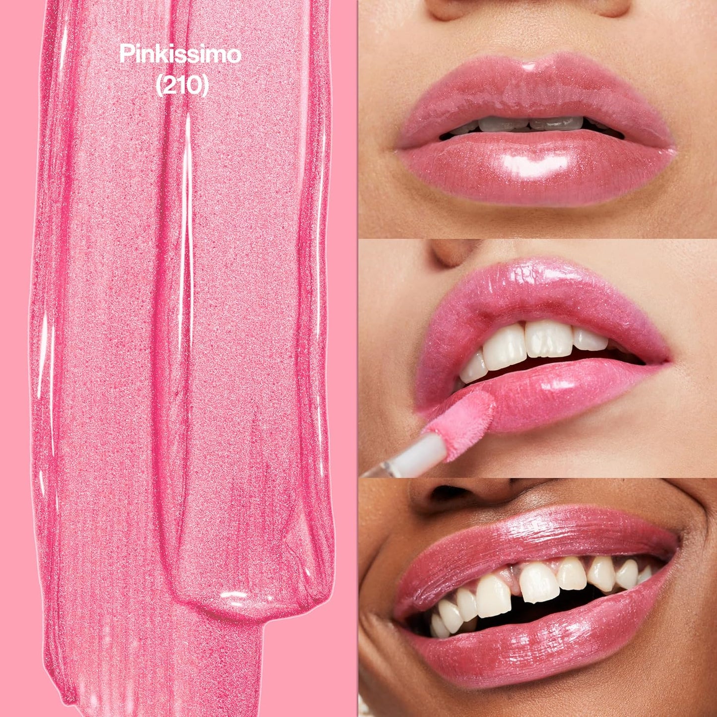 Revlon Super Lustrous Lip Gloss, Non-Sticky, Hydrating, High Shine Finish, 210 Pinkissimo, 0.13 oz