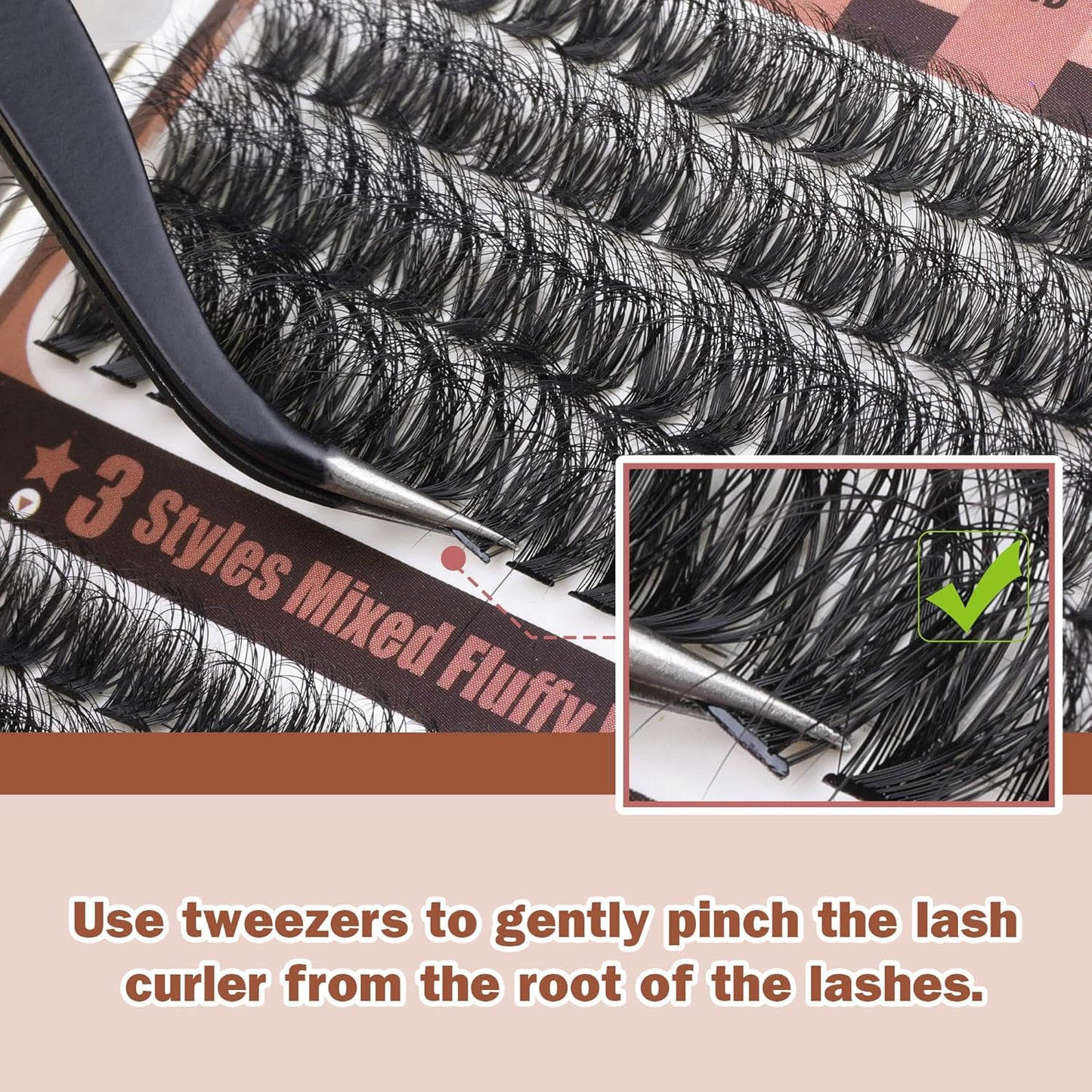 Focipeysa Fluffy Lash Clusters Wispy Lash Extension 12-18mm Eyelash Clusters 150D+180D+220D Individual Eyelashes Extensions, DIY Clusters Lashes at Home (240pcs 12-18mm Mixed)