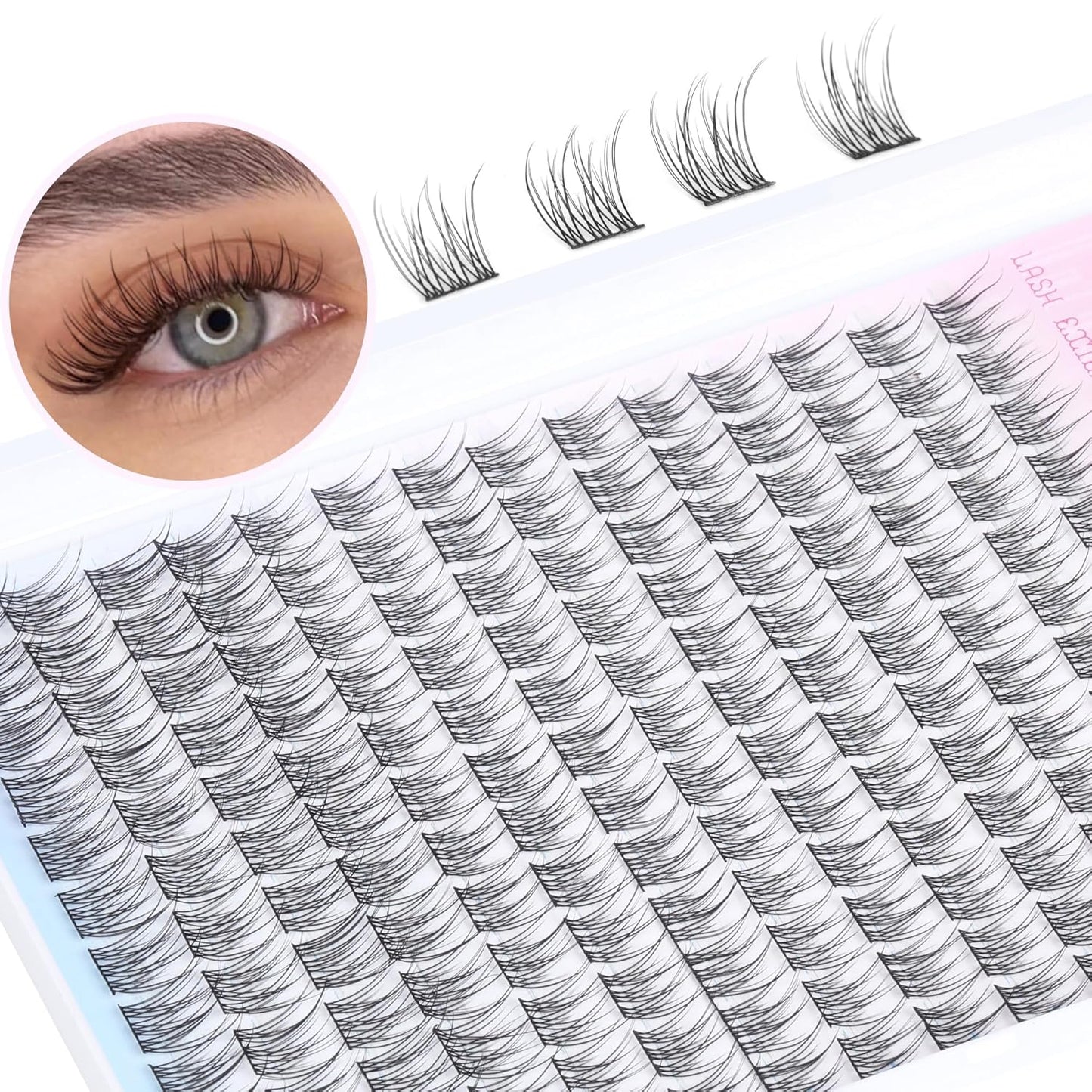 Natural Lash Clusters Wispy Eyelash Extension 168Pcs Cluster Lashes Extensions Natural Individual Lashes 9-12mm Eyelash Clusters DIY Korean False Eyelashes by TNFVLONEINS